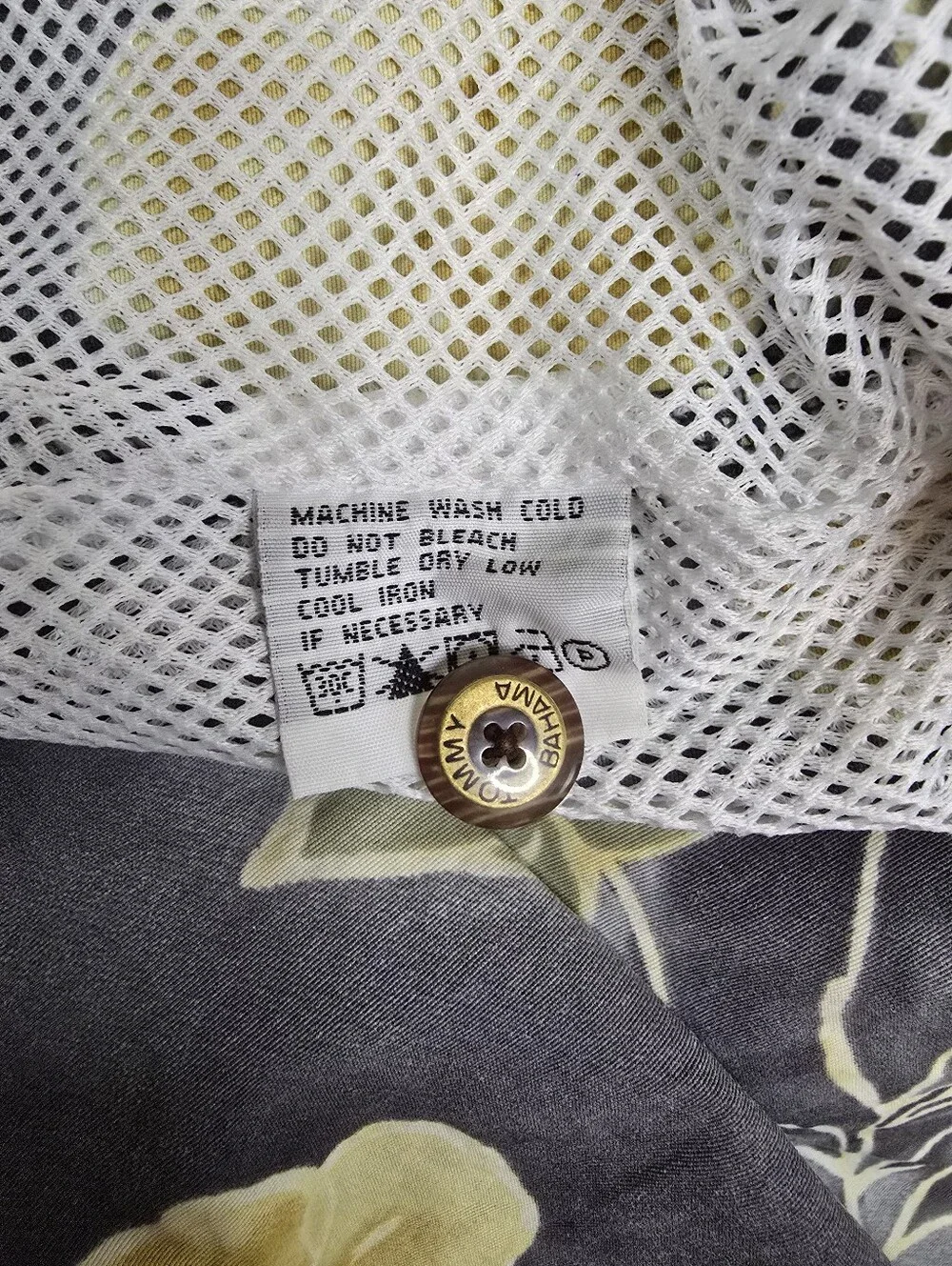 Tommy Bahama Swim Trunks Grey Yellow Floral Hibiscus Relax Beach Shorts Size XXL